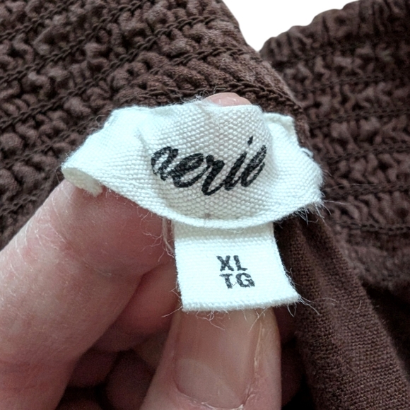 Aerie Linen Blend Pant Granola Slouchy Womens Xl Athleisure Natural Fibers Brown - Picture 8 of 12